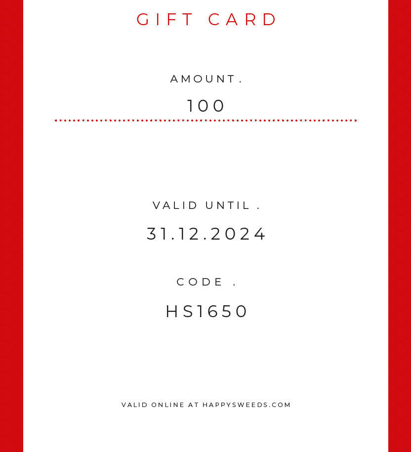 HAPPYSWEEDS Gift Card – The Perfect Last-Minute Gift.